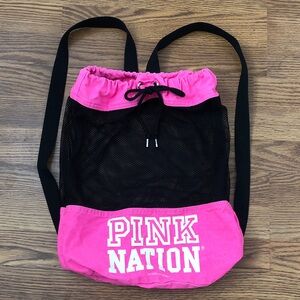 Victoria's Secret PINK Nation Mesh Drawstring Backpack